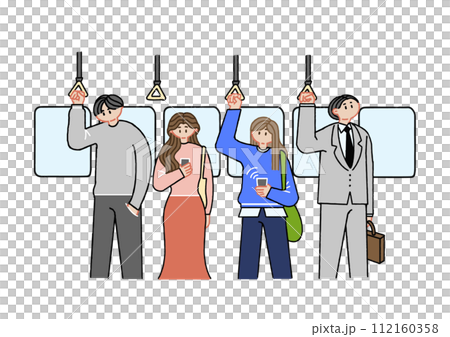 Illustration of people riding a train Illustration of people riding a train 112160358