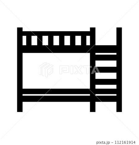 Bed icon on white background. Vector illustration. Colorful graphic set of beds with pillows. Modern bedroom furniture. Flat style vector illustration 112161914