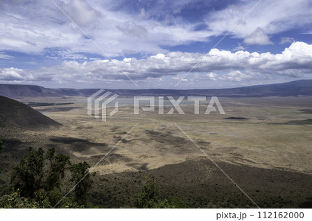Tanzania, Ngorongoro, aerial view of the interior of the crater Tanzania, Ngorongoro, aerial view of the interior of the crater 112162000