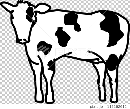 一頭牛側身看的全身插圖 112162612