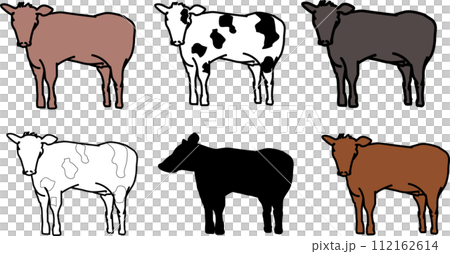Simple cow illustration set Simple cow illustration set 112162614