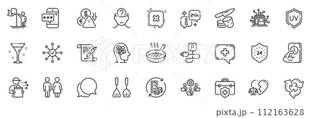 Icons pack as Change money, Charging parking and Food delivery line icons for app include Phone password, Deflation, Cocktail outline thin icon web set. Leadership, Recycle. Vector 112163628