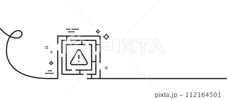 Maze attention line icon. Continuous one line...のイラスト素材 [112164501] - PIXTA