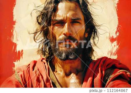 Image of Jesus, Easter theme, religious postcard 112164867