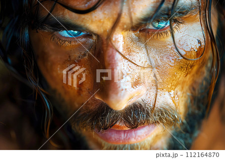 Image of Jesus, Easter theme, religious postcard 112164870
