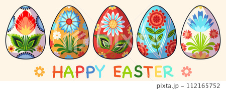Vector Easter poster with Easter eggs 112165752