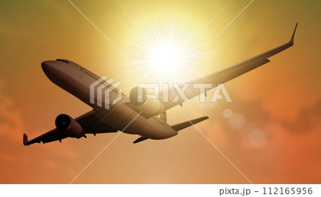 太陽を背に飛ぶ飛行機 太陽を背に飛ぶ飛行機 112165956