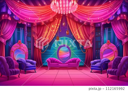drag queen show background in the club by...のイラスト素材 [112165992] - PIXTA