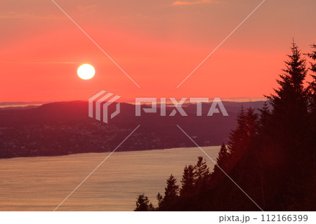 landscape sunset scenery, Norway fjord landscape sunset scenery, Norway fjord 112166399