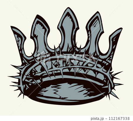 Precious golden crown with thorns. Vector drawing Precious golden crown with thorns. Vector drawing 112167338