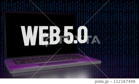 The web 5.0 on Notebook for technology concept 3d rendering. 112167406
