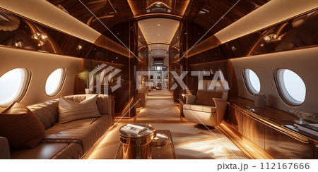 Private jet interior Private jet interior 112167666