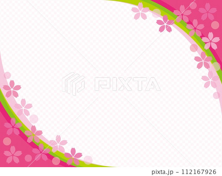 桜　フレーム　市松模様 112167926