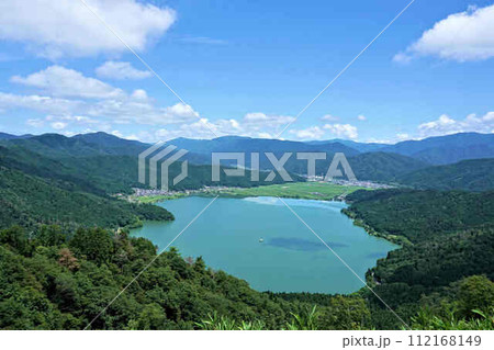 賤ヶ岳山頂からの余呉湖の風景 112168149