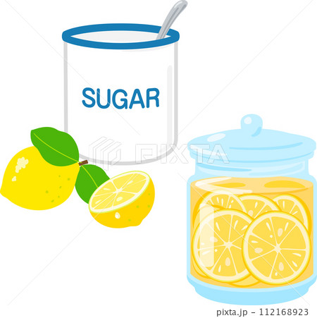 レモンのシロップ漬けの瓶詰め 112168923