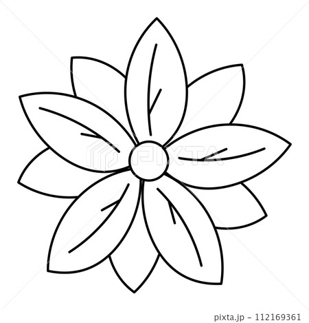 icon holiday flower poinsettia red plant line 112169361