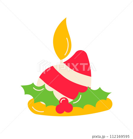 candle christmas holly light cozy icon element 112169595
