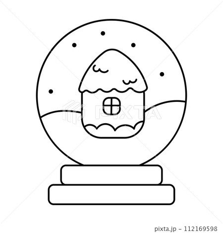 glass ball snow christmas new year doodle 112169598