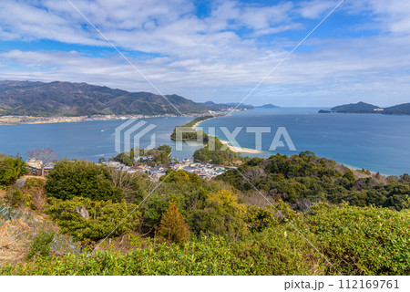 Amanohashidate on the Sea of Japan in north Kyoto prefecture one of the top three scenic views in Japan 112169761
