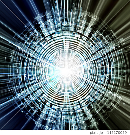 デジタルな放射状の背景素材　1 112170039