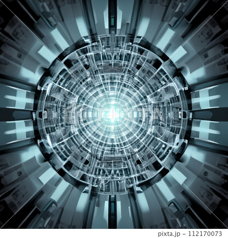 デジタルな放射状の背景素材　18 112170073