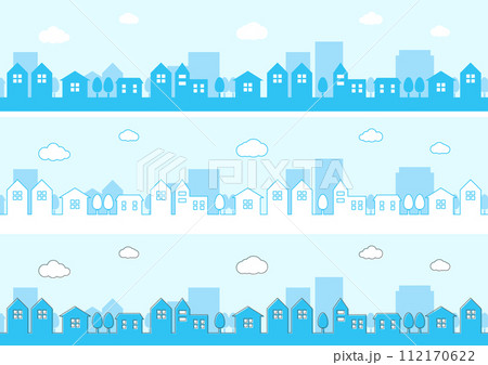 街並み・市街地の風景背景素材セット 112170622