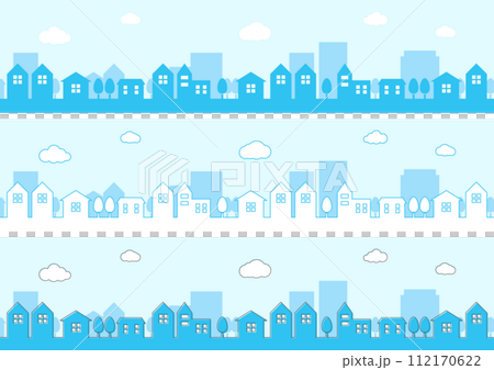 街並み・市街地の風景背景素材セット 112170622