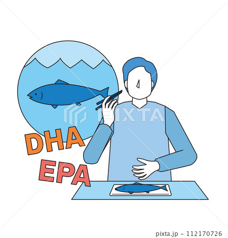 魚を食べる男性と栄養 魚を食べる男性と栄養 112170726