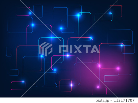 Abstract background technology holes square line lines that overlap in interesting ways Shows the flow of information through digital data. vector illustration, brochure, poster 112171707