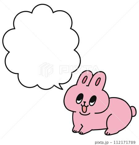 ゆかいなウサギと吹き出し 112171789