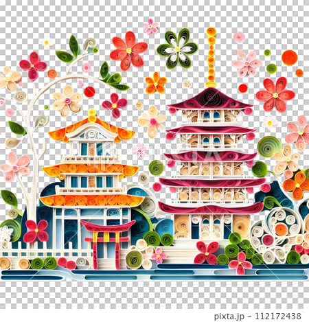 Kyoto City quilling paper art 112172438