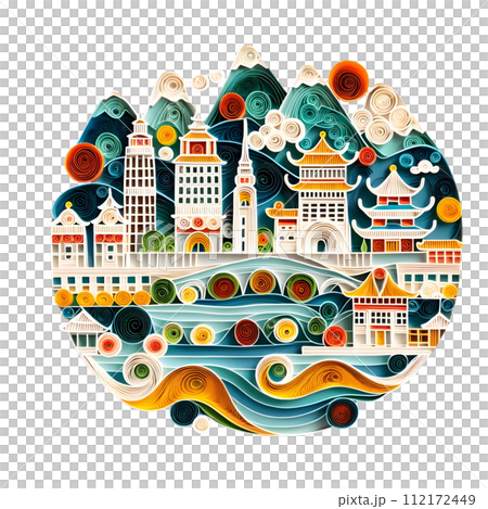 Lijiang City quilling paper art 112172449