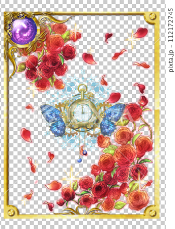 玫瑰和珍珠可愛雜貨的框架插圖 玫瑰和珍珠可愛雜貨的框架插圖 112172745