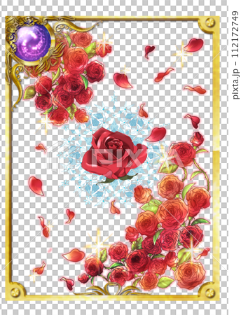 薔薇とドライフラワーのイラストセット 薔薇とドライフラワーのイラストセット 112172749