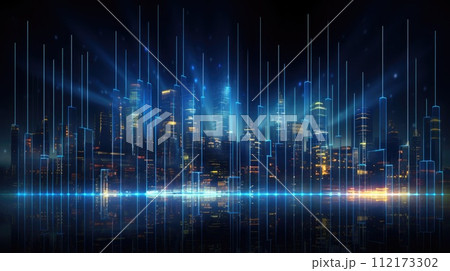 AI-generated content. Financial data graph chart report statistic marketing research. Comeliness 112173302