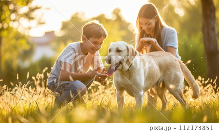 AI-generated content. playful dog and its owner in nature outdoor pragma 112173851