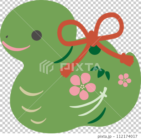 New Year's card New Year's card 2025 Earth bell Year of the Snake Snake Year of the Snake New Year Cute Simple Illustration material 112174017