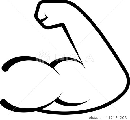 腕の筋肉の線画アイコン 112174208
