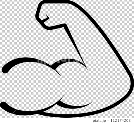 腕の筋肉の線画アイコン 112174208