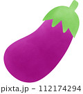 Illustration of a watercolor eggplant isolated on png or transparent background 112174294