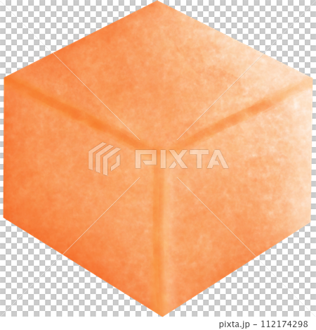 Illustration of a brown cube or box isolated on png or transparent background 112174298