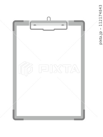 バインダーとはさんだ用紙（白紙）のイラスト 112174843
