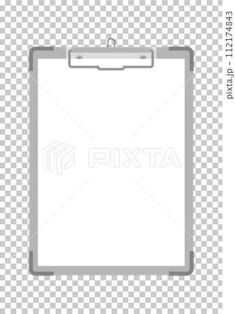 バインダーとはさんだ用紙（白紙）のイラスト 112174843