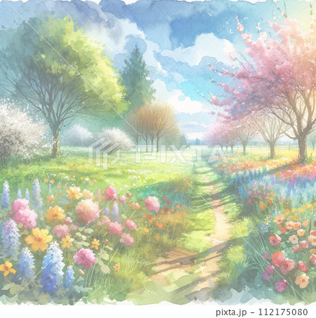 花いっぱいの春の景色 花いっぱいの春の景色 112175080