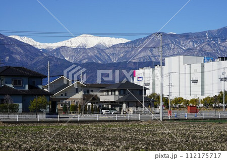 山梨県中巨摩郡昭和町のJR身延線の常永駅周辺の風景 山梨県中巨摩郡昭和町のJR身延線の常永駅周辺の風景 112175717
