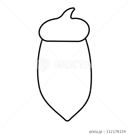 acorn walnut forest tree pattern line icon 112176154