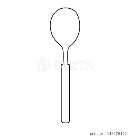spoon kitchen food soup cook line doodle 112176192
