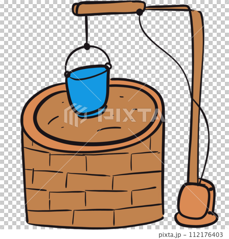 The illustration of a groundwater well 112176403