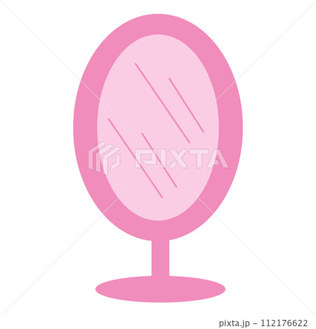 pink table mirror doll girl icon element 112176622