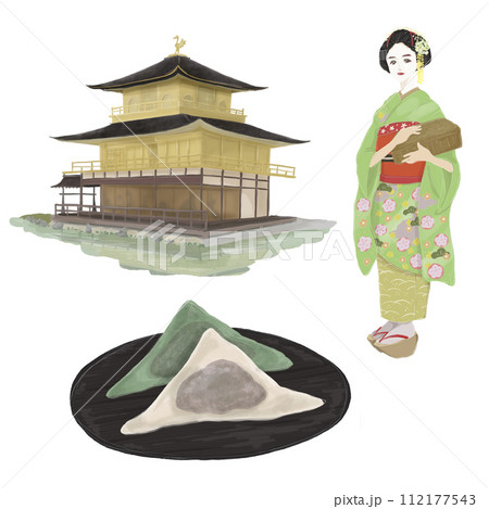 京都のイラストセット 112177543
